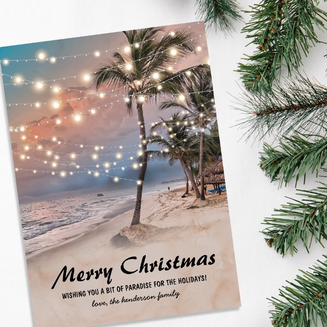 Carte de Noël Tropical Coastal Beach (Créateur téléchargé)