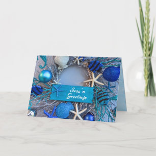 Carte de Noël Tropical Coastal Seashell