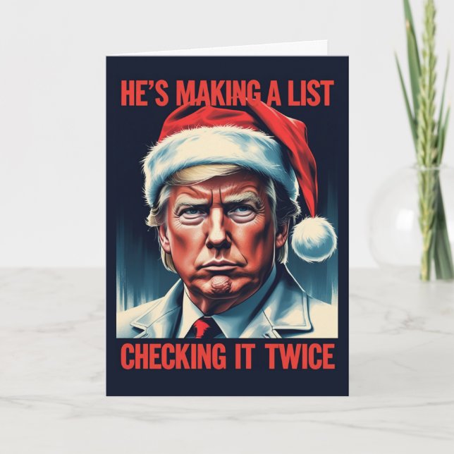 Carte de Noël Trump Naughty List | Fêtes (Devant)