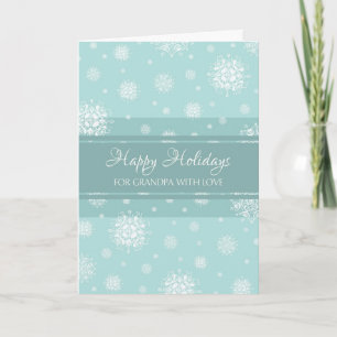 Carte de Noël turquoise Snow Grand-pa Joyeux jours