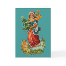 Carte de Noël turquoise vintage de ruban