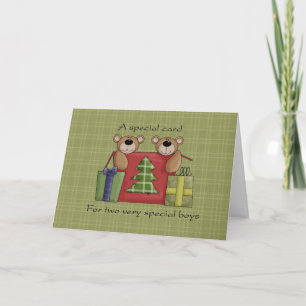 Carte de Noël Twin Boys