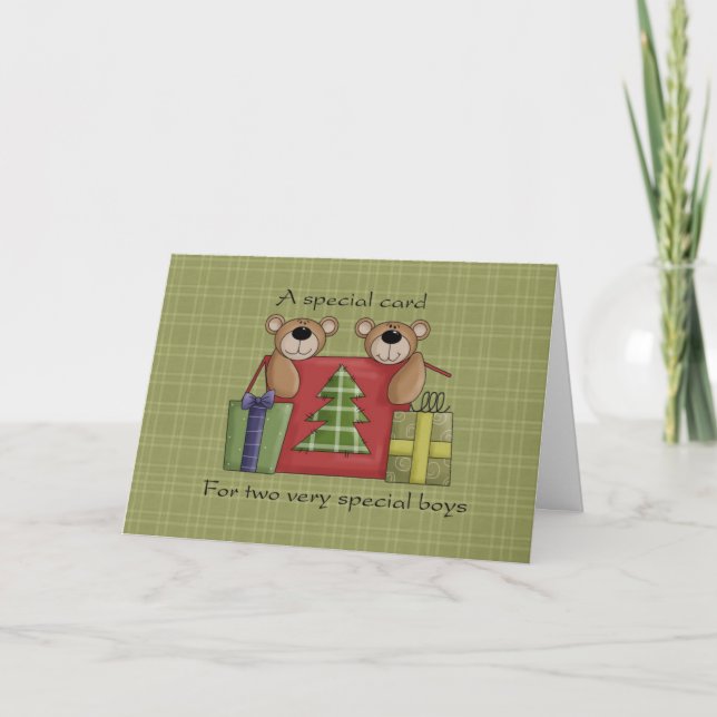 Carte de Noël Twin Boys (Devant)