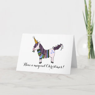Carte de Noël Unicorne