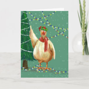Carte de Noël unique pour les amateurs de poulet j