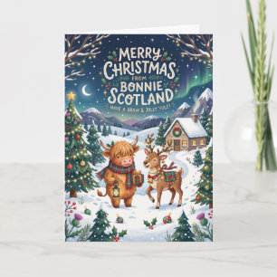 Carte de Noël vache des Highlands de Bonnie Scotla