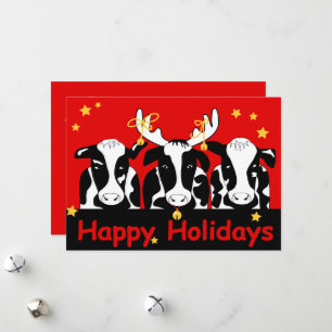 Carte de Noël Vaches laitières Appartement de vaca
