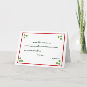 Carte de Noël Verse Bible - Matthieu 1:21