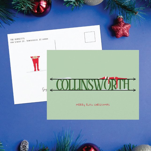 Carte de Noël verte Elf Shenanigans (Créateur téléchargé)
