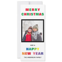Carte de Noël verticale - Joyeux Noël arc-en-ciel