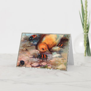 Carte de Noël Victorian Dead Bird with Bugs