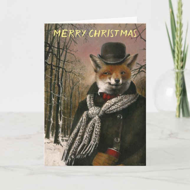 Carte de Noël Victorian Fox (Devant)