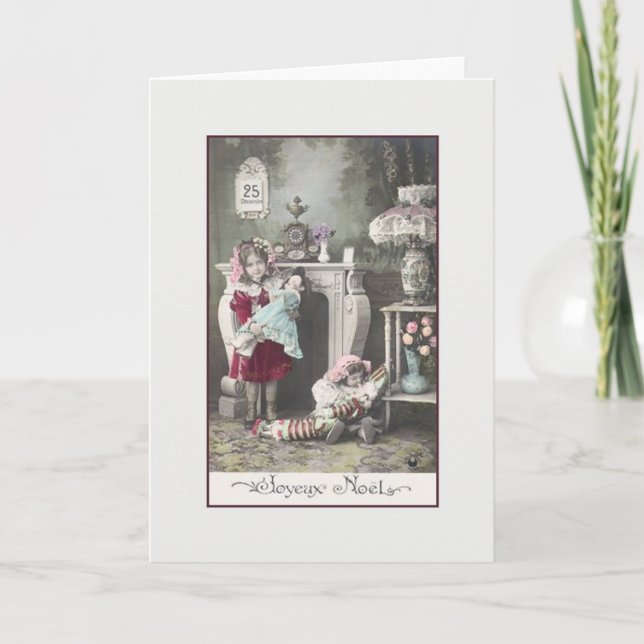 Carte de Noël Victorian French Joyeux Noël (Devant)