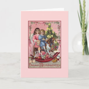 Carte de Noël Victorian German Frohe Weihnachten