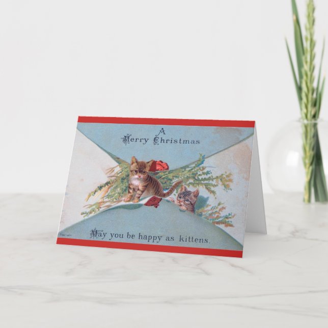 Carte de Noël Victorian Kitten (Devant)