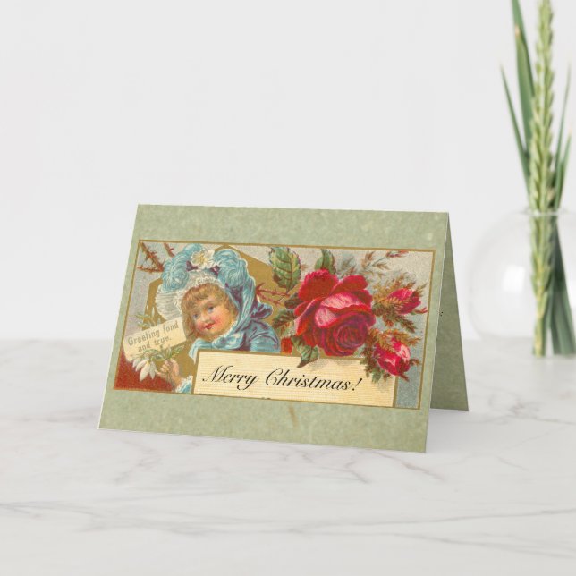 Carte de Noël victorienne avec poème (Devant)