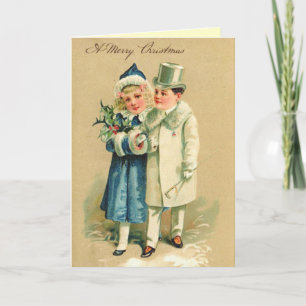 Carte de Noël victorienne Couple