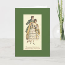 Carte de Noël victorienne de couples vintages de