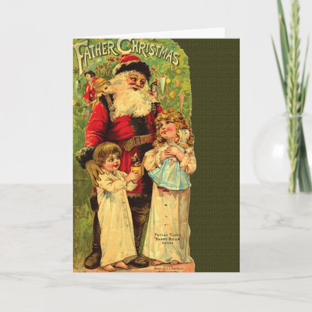 Carte de Noël victorienne de père de réédition (Devant)