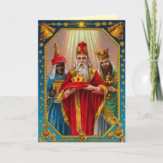 Carte de Noël victorienne de sages (Devant)