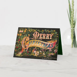 Carte de Noël victorienne fantaisie