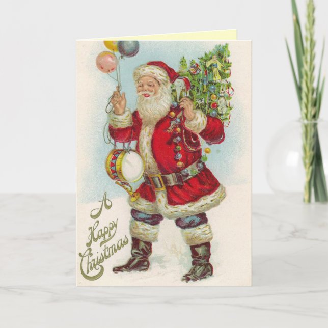 Carte de Noël victorienne - Père Noël (Devant)