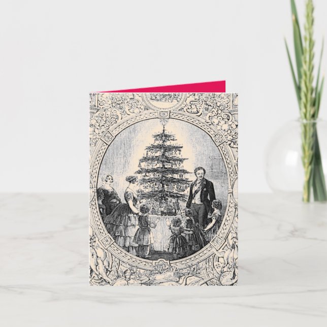 Carte de Noël victorienne Victoria & Edward avec a (Devant)