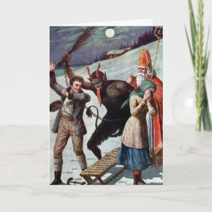 Carte de Noël Victorienne vintage Krampus