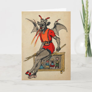 Carte de Noël Victorienne vintage Krampus