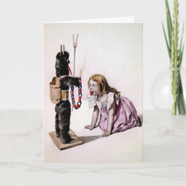 Carte de Noël Victorienne vintage Krampus (Devant)