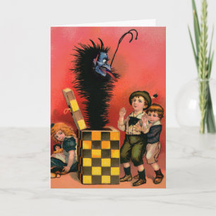 Carte de Noël Victorienne vintage Krampus