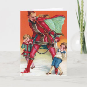 Carte de Noël Victorienne vintage Krampus