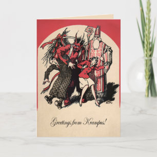 Carte de Noël Victorienne vintage Krampus