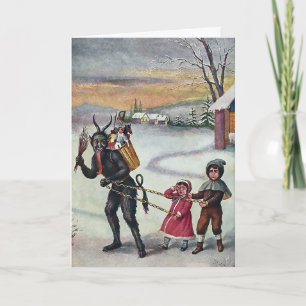 Carte de Noël Victorienne vintage Krampus