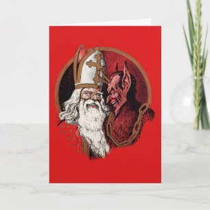 Carte de Noël Victorienne vintage Krampus