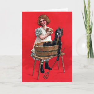 Carte de Noël Victorienne vintage Krampus