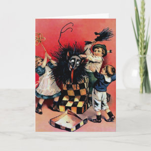 Carte de Noël Victorienne vintage Krampus