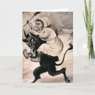 Carte de Noël Victorienne vintage Krampus