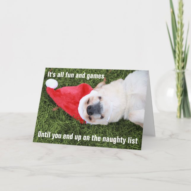 Carte de Noël vilaine de chien (Devant)