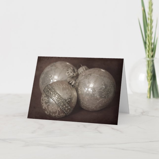 Carte de Noël vintage Argent (Devant)