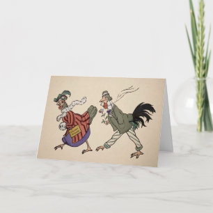 Carte de Noël vintage aux oiseaux victoriens