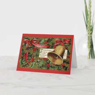 Carte de Noël vintage avec cloche