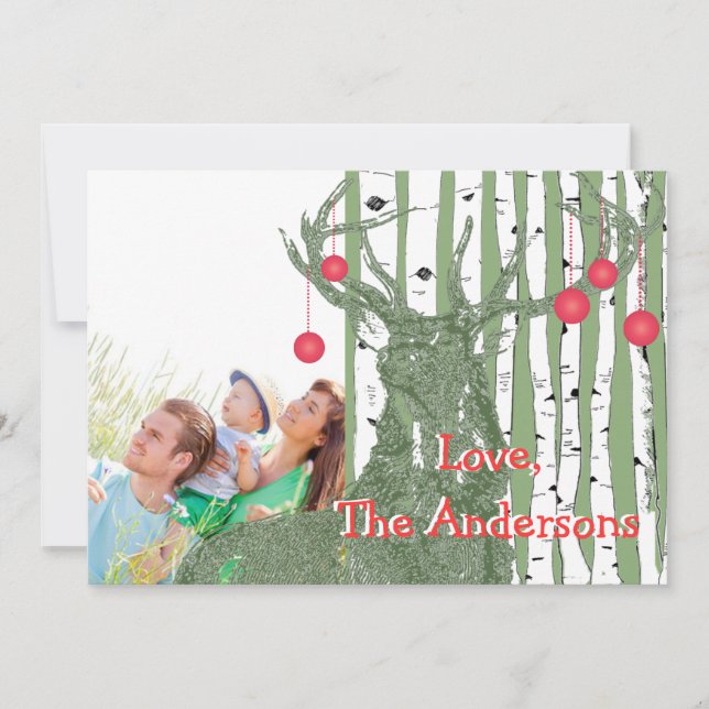 Carte de Noël vintage Bird Bird Tree (Devant)