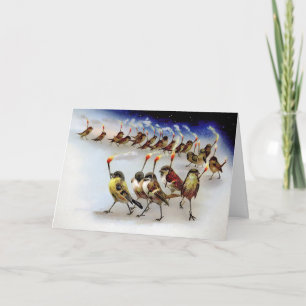 Carte de Noël vintage Bird Mob