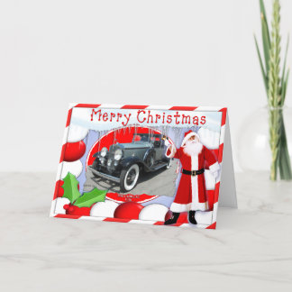 CARTE DE NOËL vintage CADILLAC