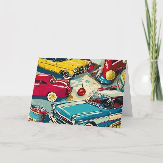Carte de Noël Vintage Cars (Devant)
