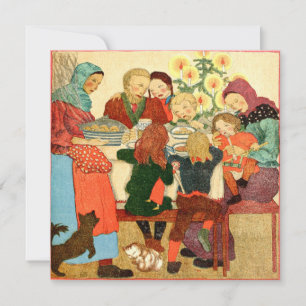 Carte de Noël Vintage   Christmas Diner