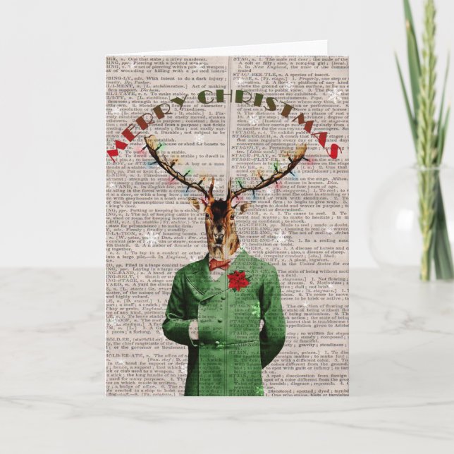 Carte de Noël Vintage Christmas Reinder (Devant)