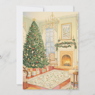 Carte de Noël Vintage Christmas Tree