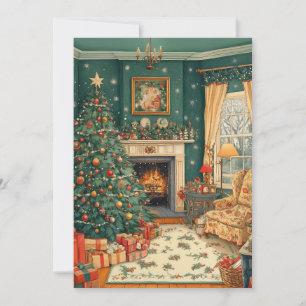 Carte de Noël Vintage Christmas Tree